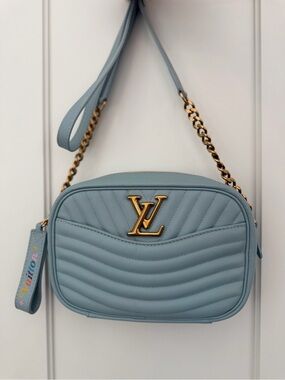 Louis Vuitton Light Blue Calfskin New Wave Camera Bag